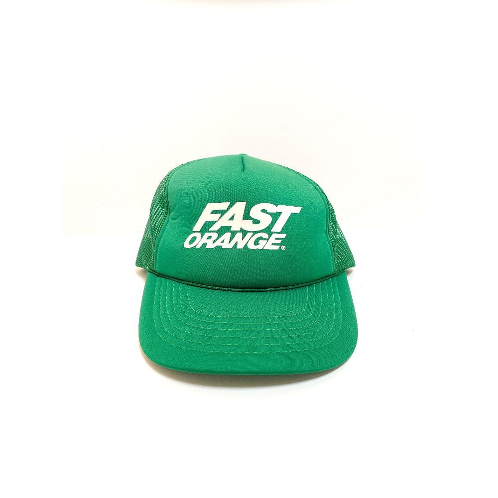 Vintage 80's 90's Deadstock Fast Orange Snapback Trucker Hat